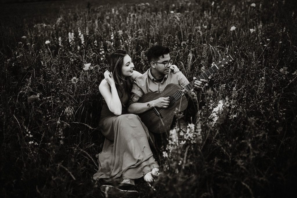 wildflower field engagement session