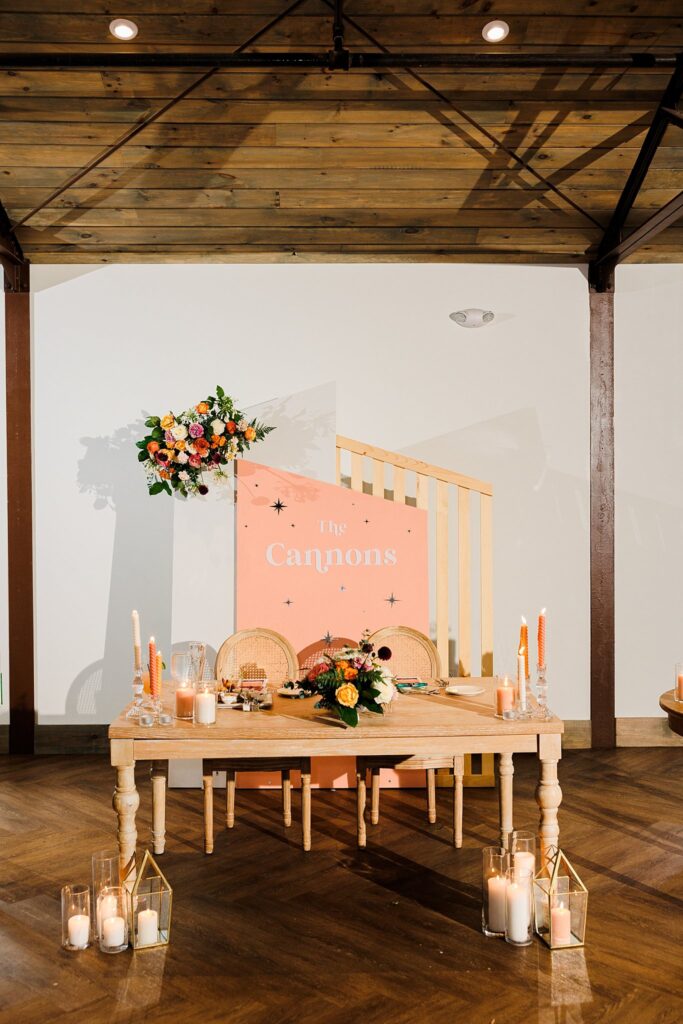 colorful sweetheart wedding table